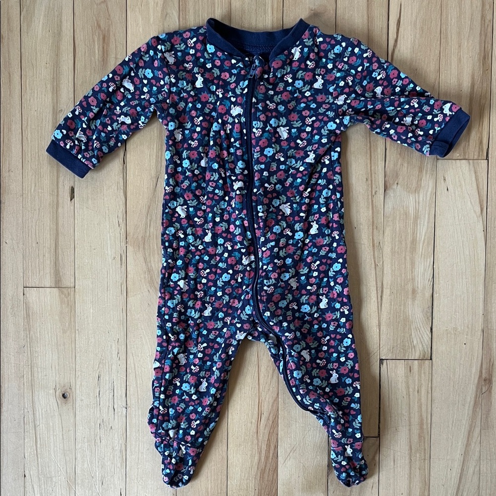 George Navy Floral Kids Footie
